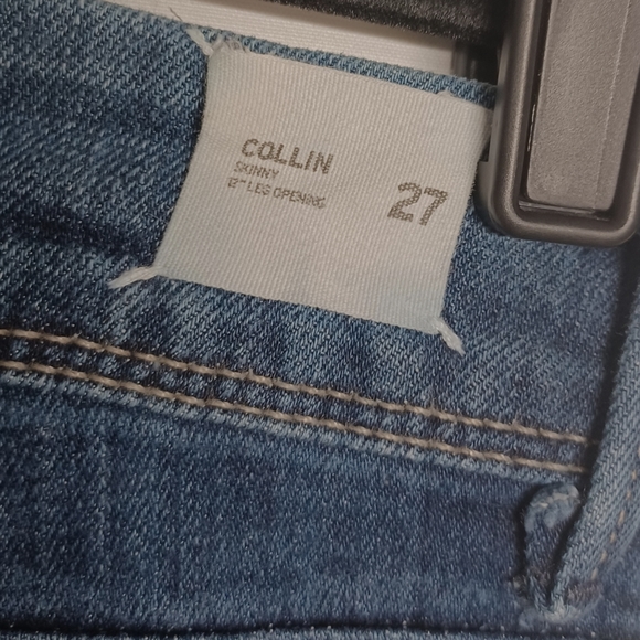 HUDSON Collin Skinny Button Flap Dark Medium Blue Denim Jeans 27 - Picture 7 of 10